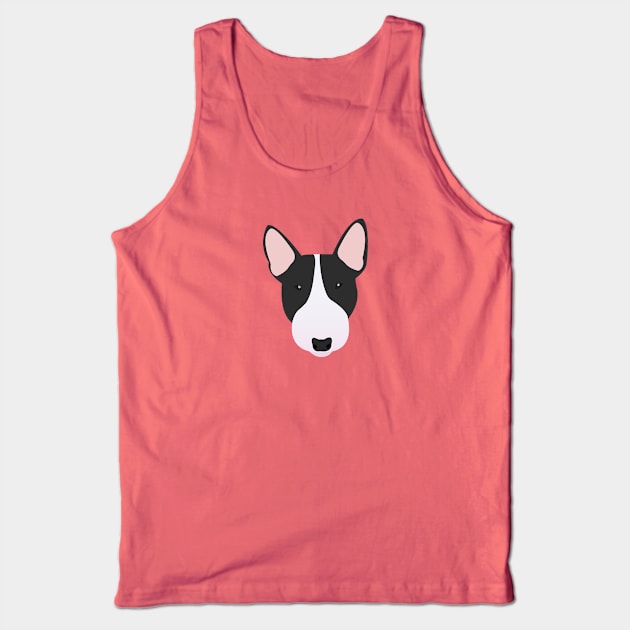 Black and White Miniature Bull Terrier Tank Top by KCPetPortraits